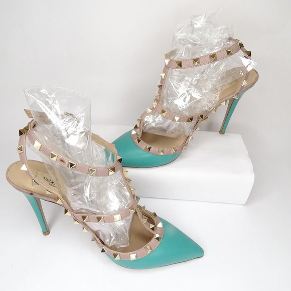 VALENTINO Nappa Leather Rockstud Ankle TStrap Pump - Picture 4 of 16